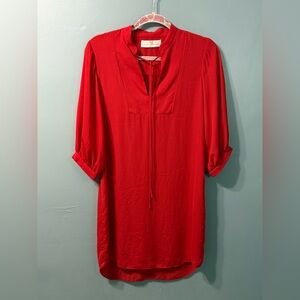 Amanda Uprichard Mini Tunic Dress in Crimson Red 3/4 Sleeves Women’s‎ Size Small